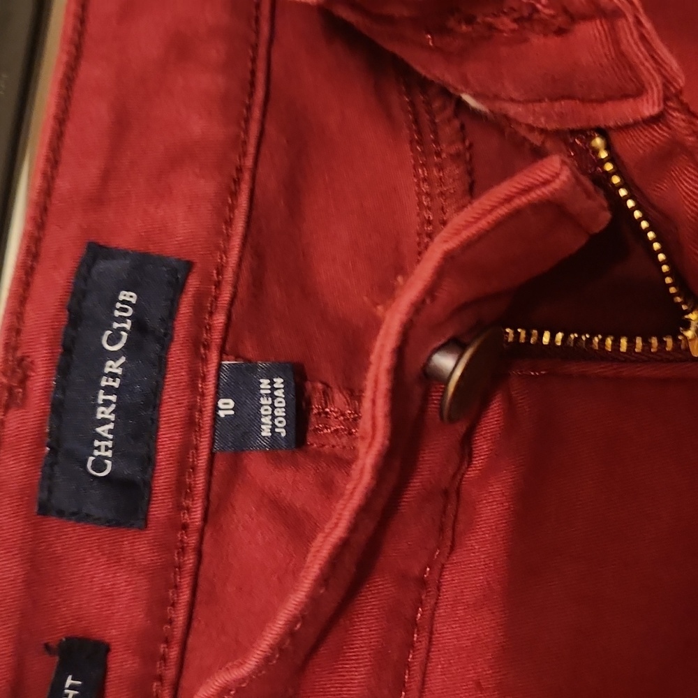 A pair of Fall like burgandy pants size 10 by CHARTER CLUB $17. - Picture 3 of 4